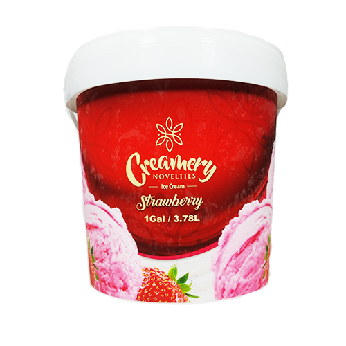 CREAMERY STRAWBERRY ICE CREAM 1 GALLON