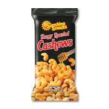 SUNSHINE SNACKS HONEY ROASTED CASHEWS 60G