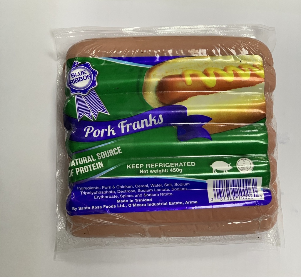 Blue Ribbon Pork Franks 450G