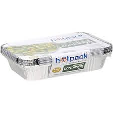 HOTPACK Aluminum Container 890ml (8.27 x 5.51 x 1.50 IN)