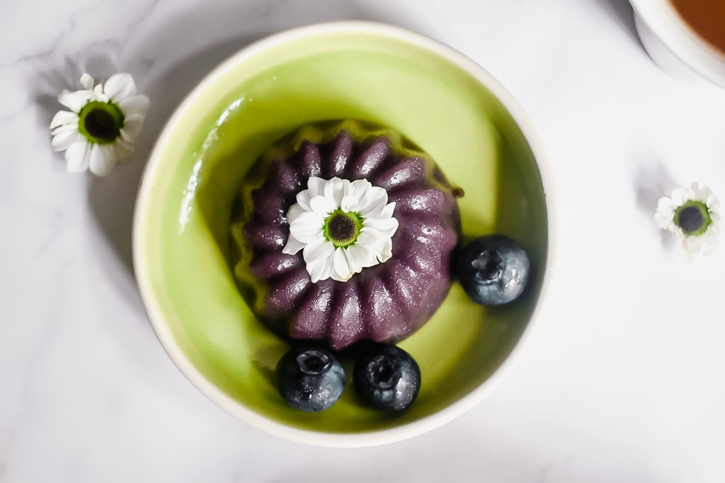 Single Serve SS Blueberry topped Panna Cotta