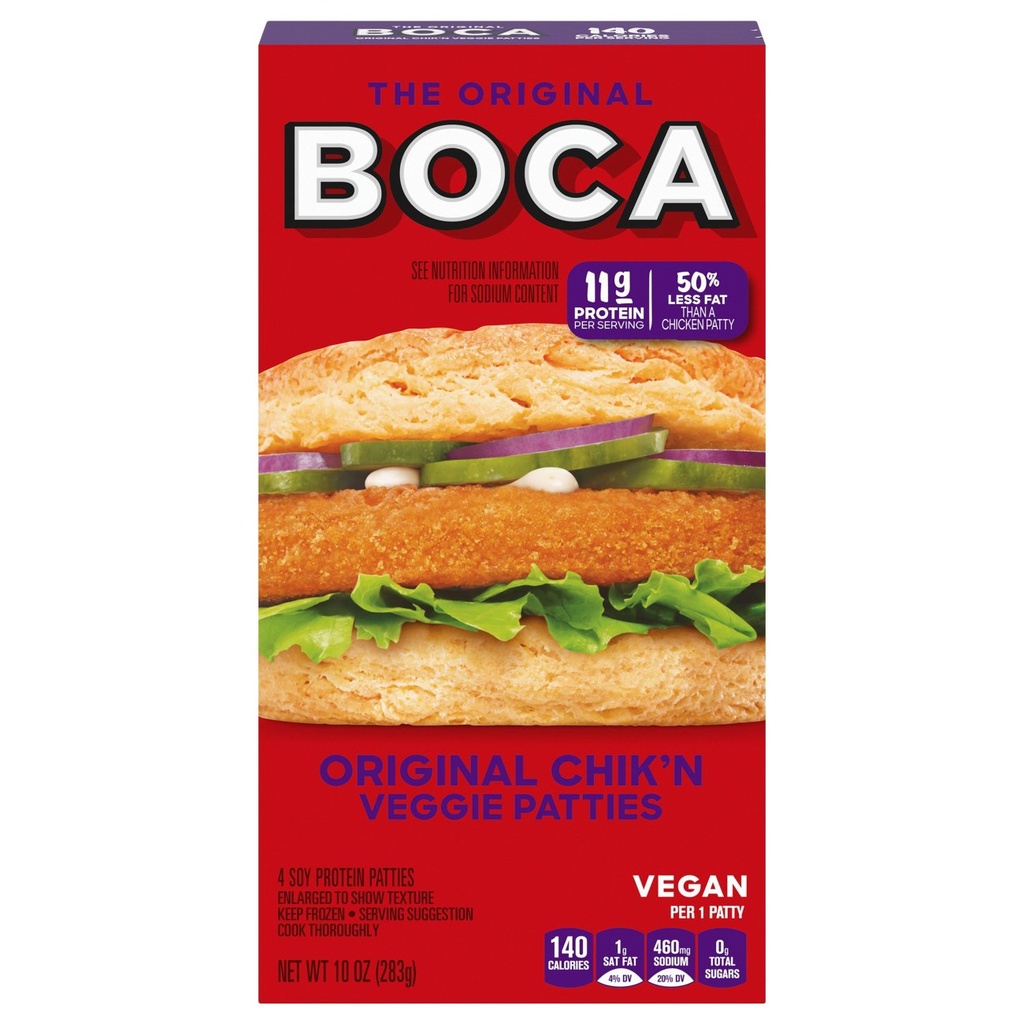 KRAFT BOCA CHICKEN VEGGI PATTIES 10OZ