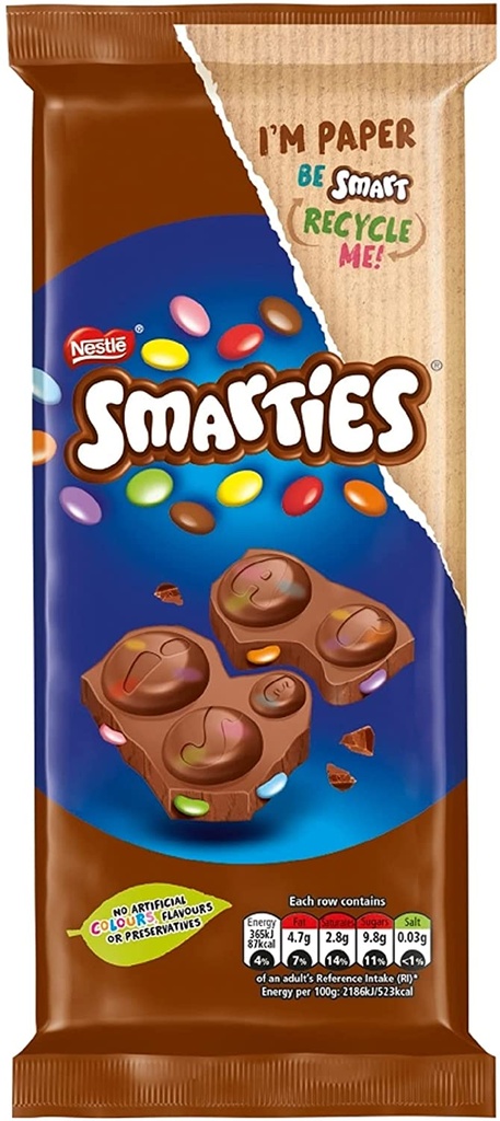 SMARTIES MILK BLOCK 90G