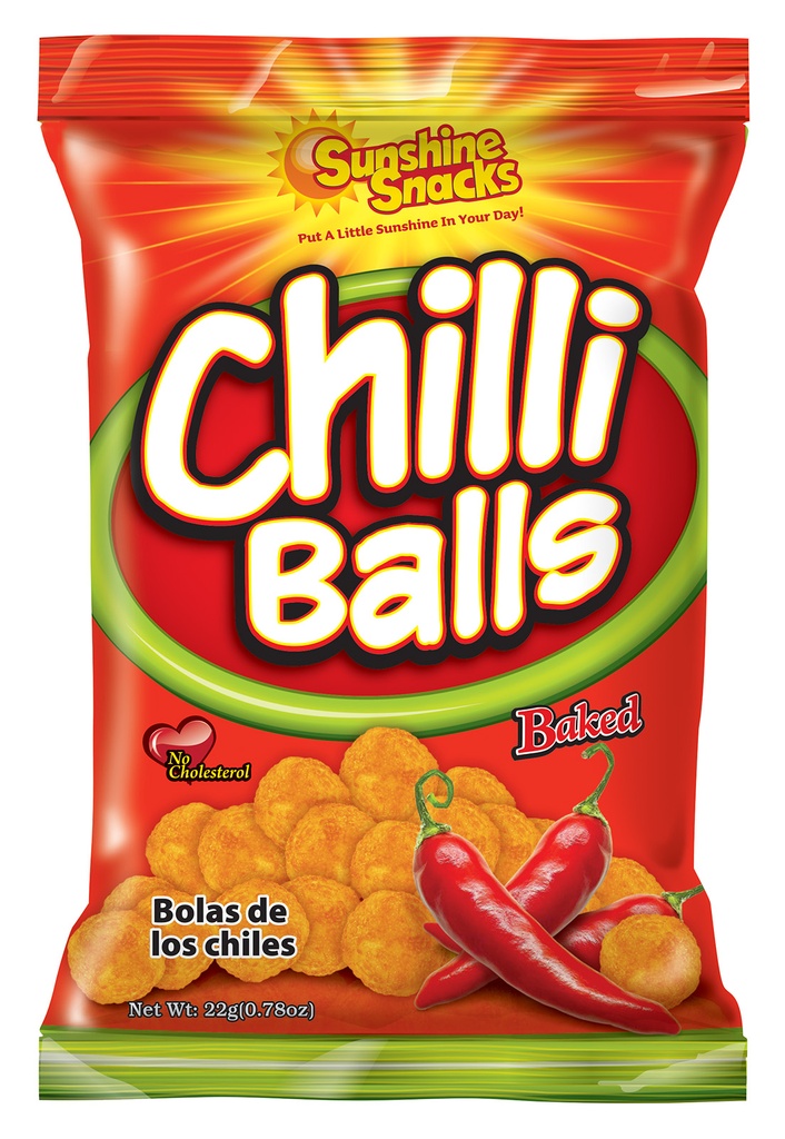 SUNSHINE SNACKS CHILLI BALLS 22G