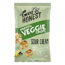 GOOD &amp; HONEST POPPED VEGGIE CRISPS - SOUR CREAM 85G