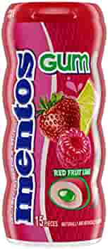 MENTOS GUM BTL RED FRUIT LIME 15PCS