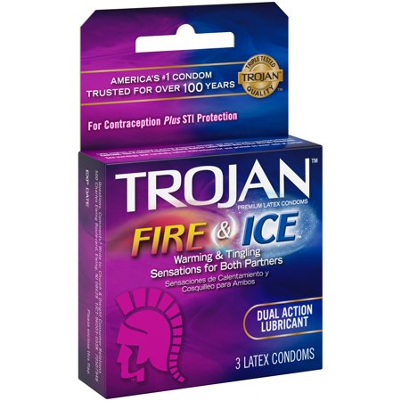 TROJAN DUAL LUBRICANT FIRE &amp; ICE 3CT