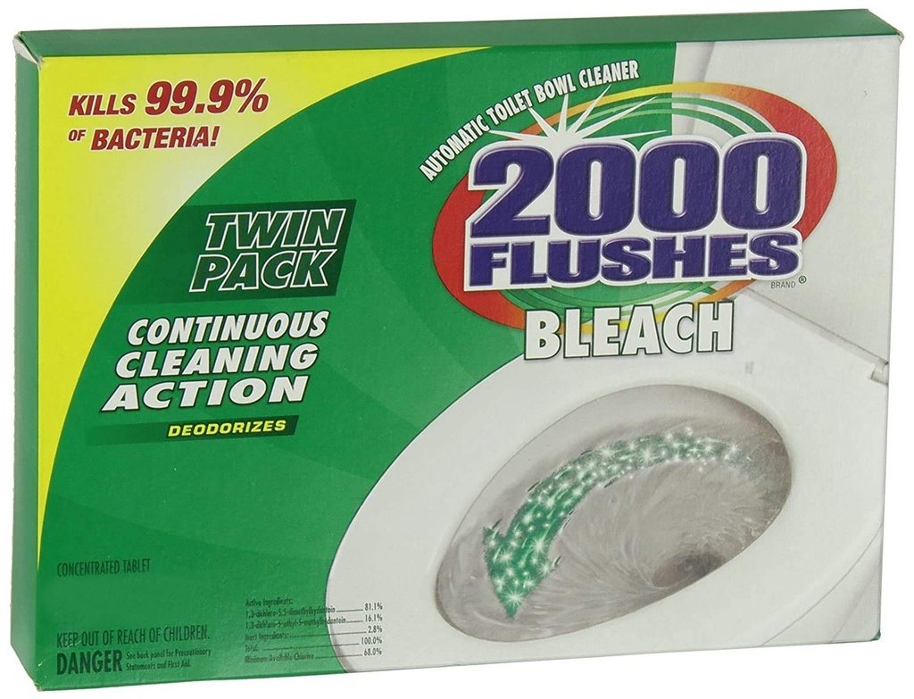 2000 FLUSHES CHLORINE ANTI BAC 1.2OZ