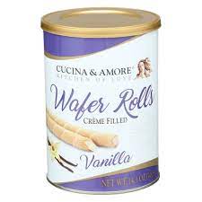 CUCINE &amp; AMORE VANILLA WAFER ROLLS 14.1OZ