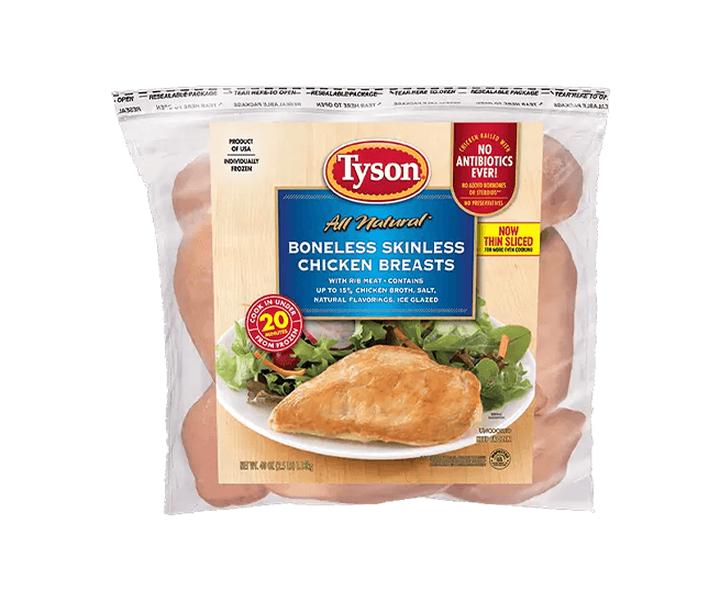 TYSON BONELESS CHICKEN BREAST 2.5LB