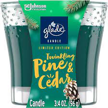 GLADE CANDLE TWINK PINE &amp; CEDAR 3.4OZ