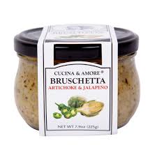 CUCINA &amp; AMORE ARTICHOKE &amp; JALAPENO BRUSCHETTA 7.9OZ