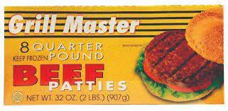 GRILL MASTER BURGERS 8 X 4OZ