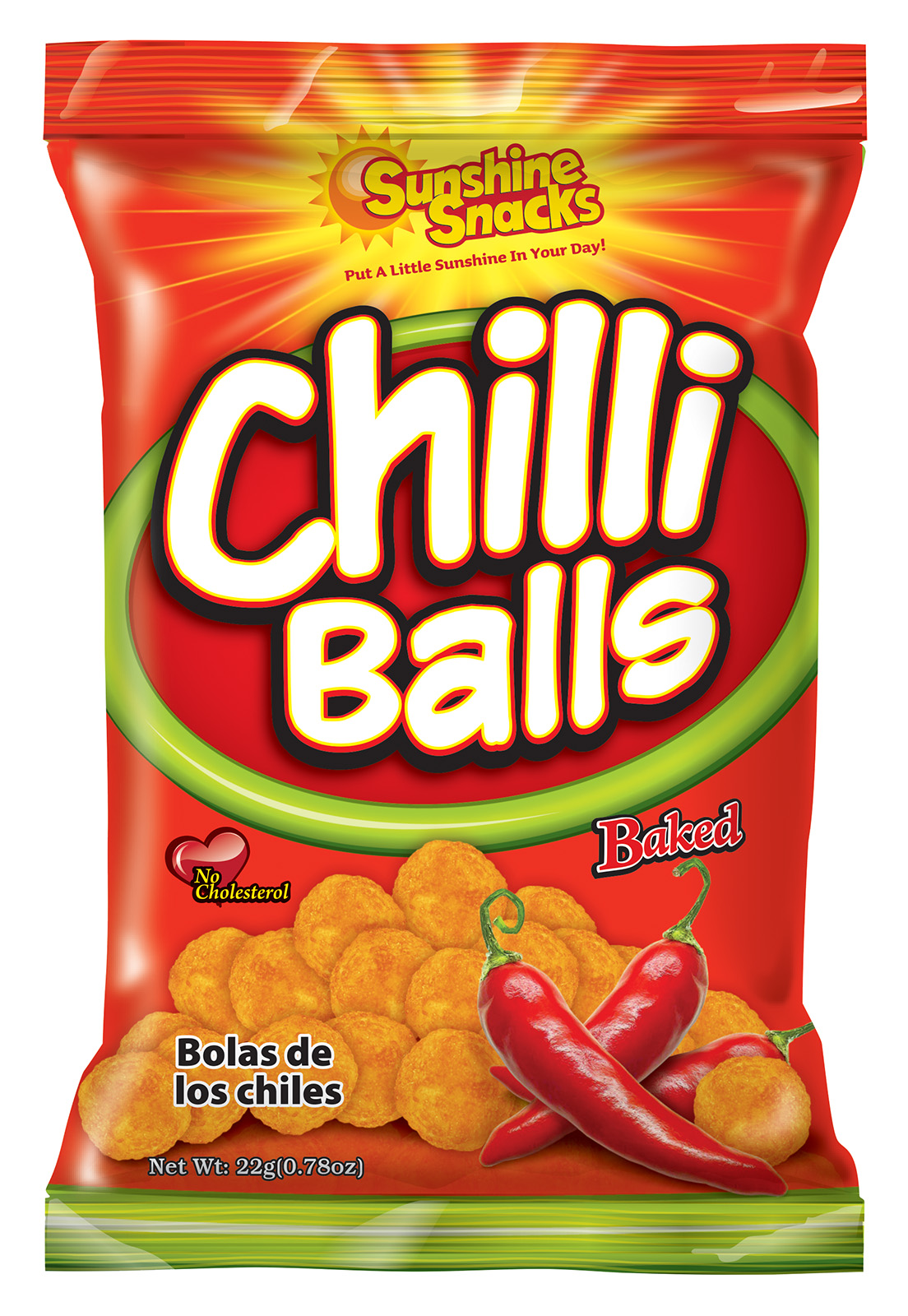 SUNSHINE SNACKS CHILLI BALLS 22G