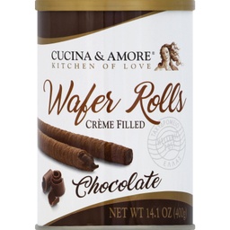 [13311] CUCINE &amp; AMORE CHOCOLATE WAFER ROLLS 14.1OZ