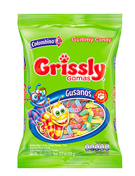 COLOMBINA GRIS GUSANOS SOUR WORMS 300G